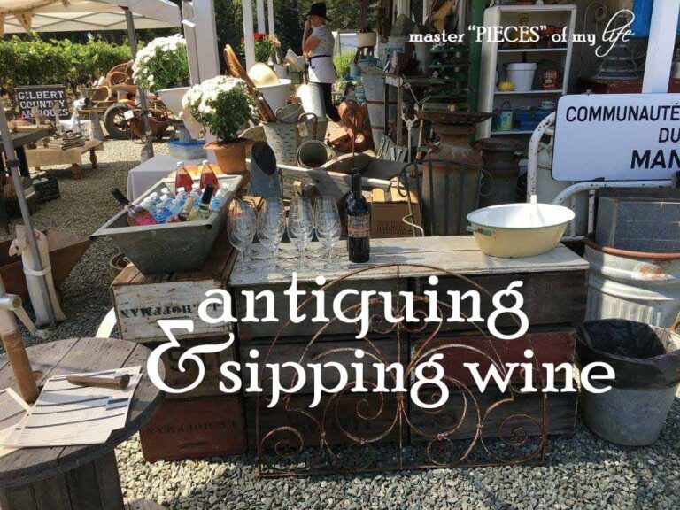 antiquing & sipping wine
