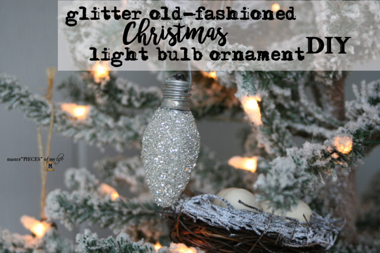 glitter old fashioned Christmas light bulb ornament DIY