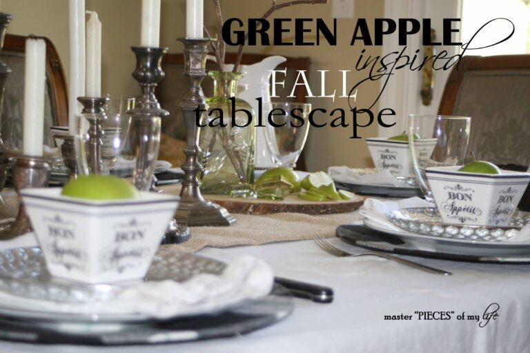 green apple inspired fall tablescape