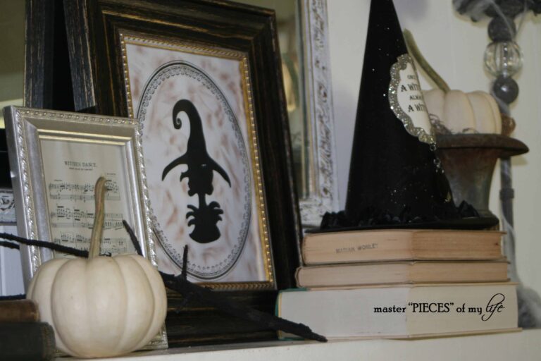 the witch is in ~ halloween mantle