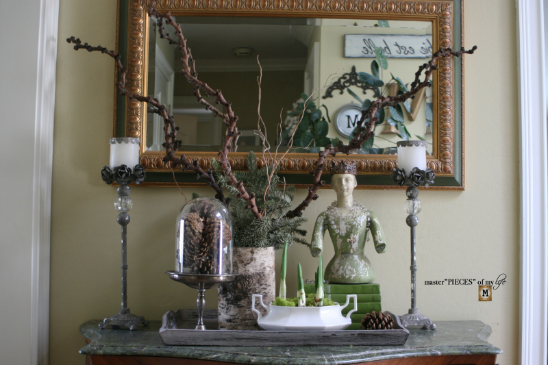 winter foyer styling