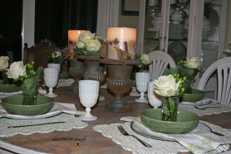 Winter greens tablescape1
