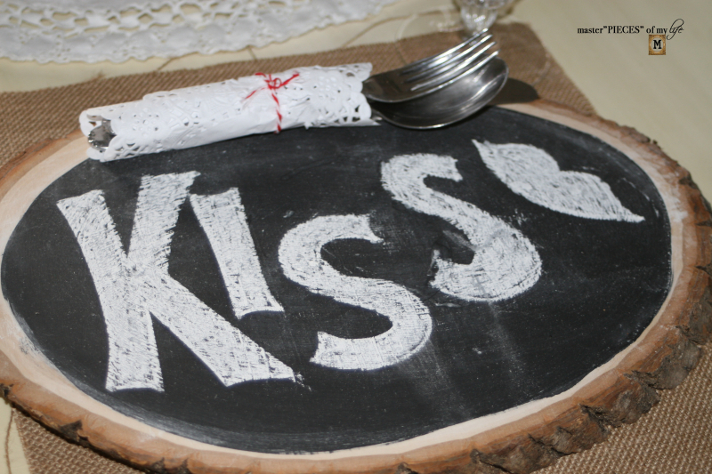 Chalkboard slab Valentine's day