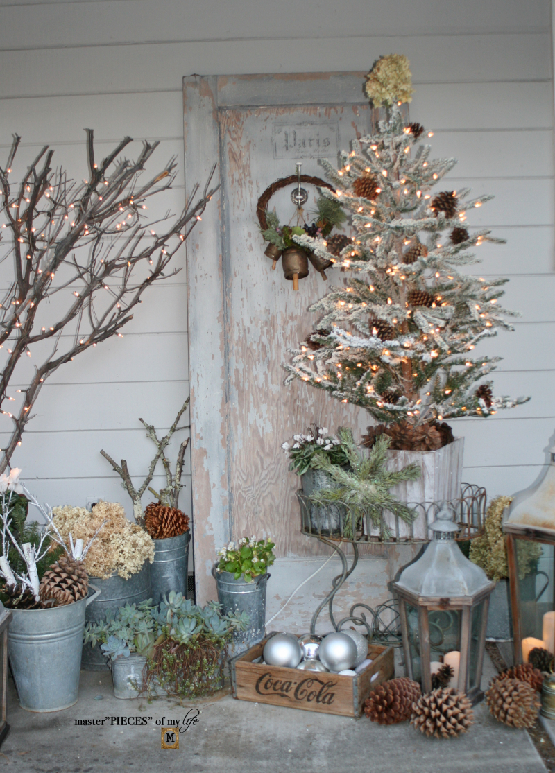 A vintage door & a petite Christmas tree2 A vintage door & a petite Christmas tree2