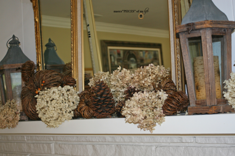 Rustic autumn mantel 1