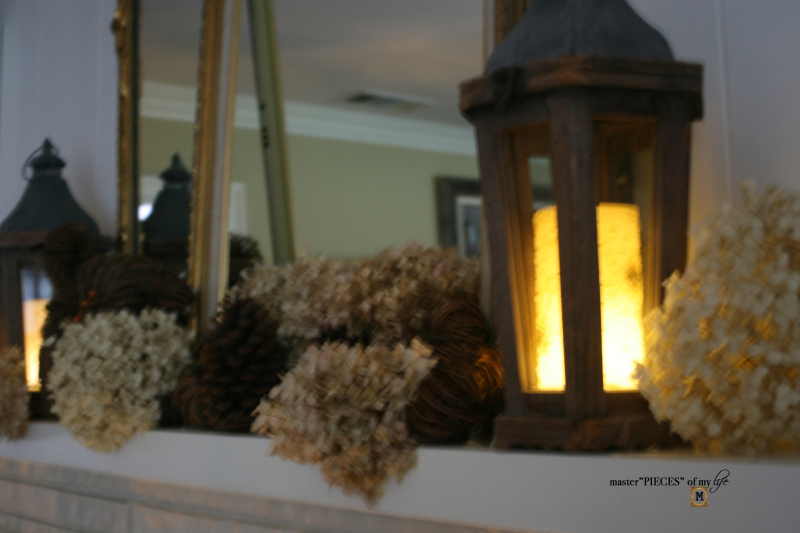 Rustic autumn mantel 14