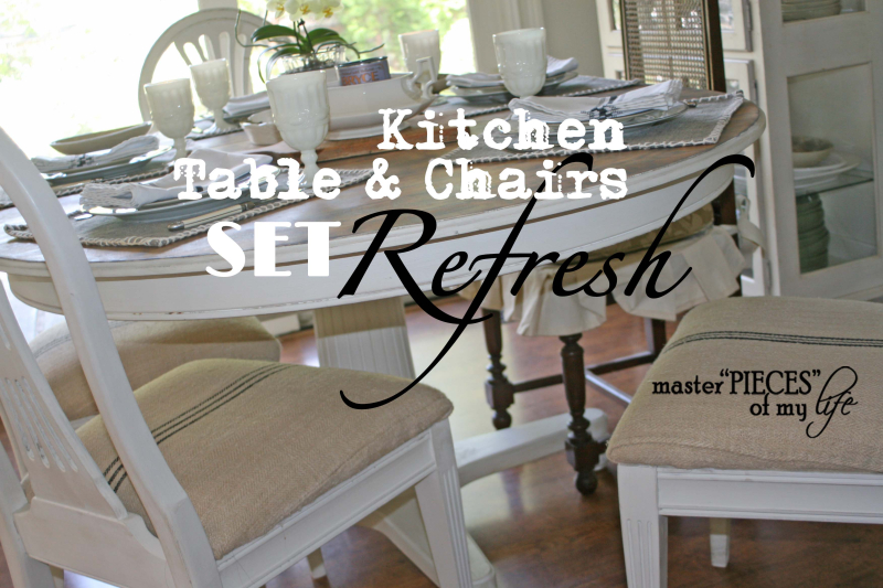 refurbished kitchen table & chairs French style