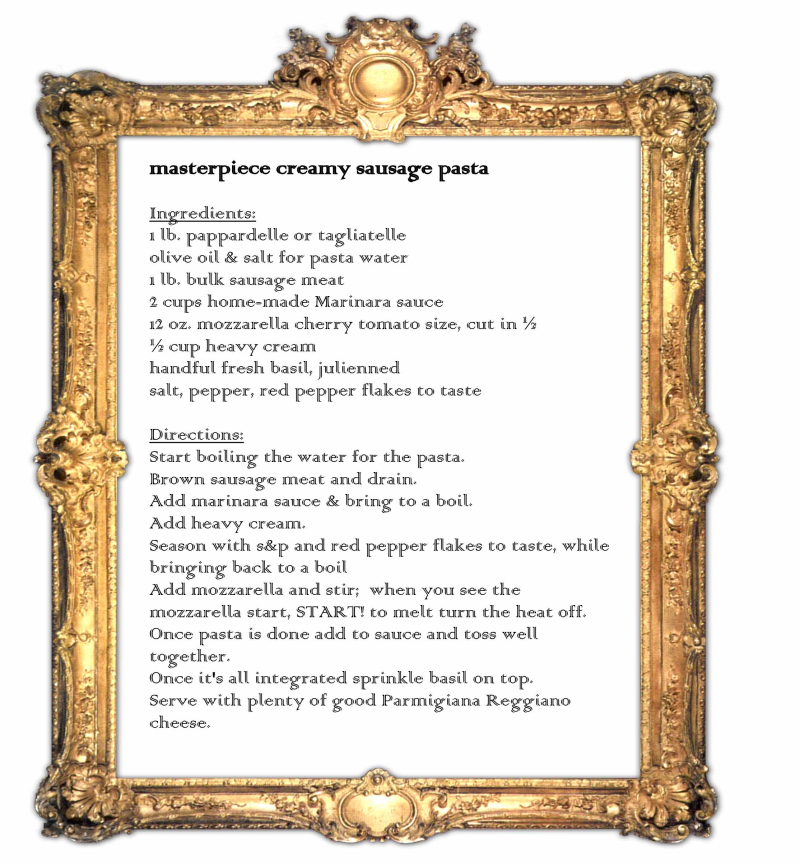 Recipe - creamy sausage pasta