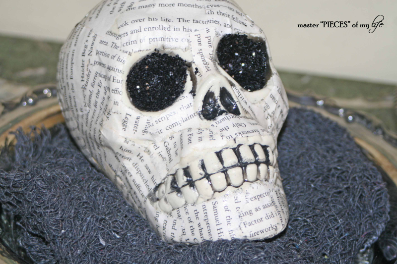 book page skull halloween decor