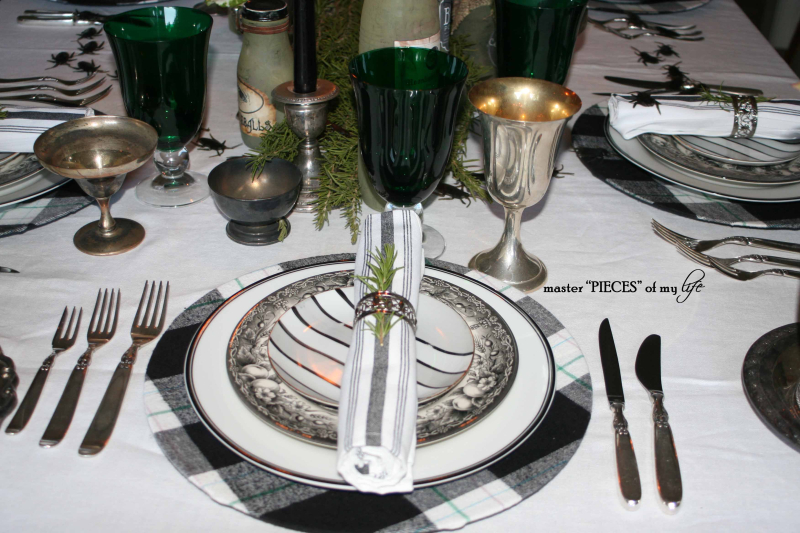 Green & black halloween tablescape7 Green & black halloween tablescape7