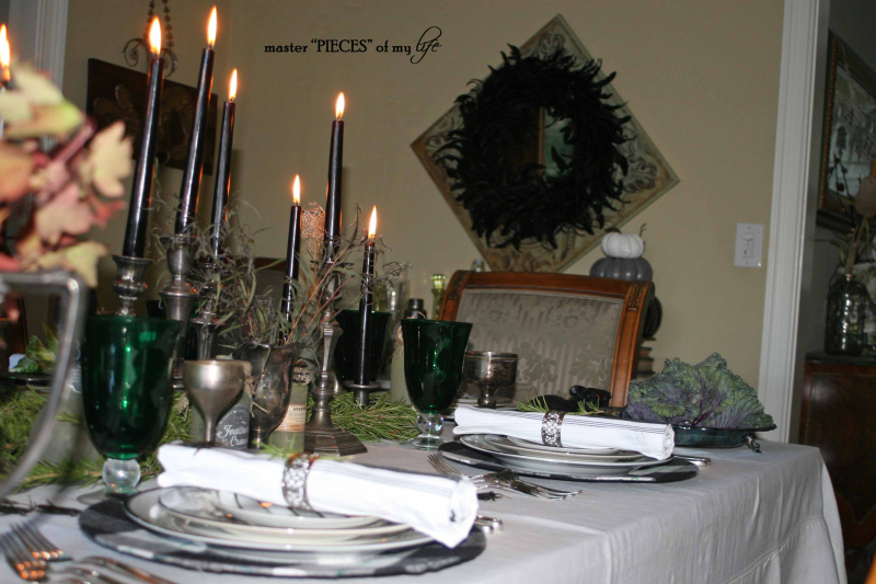 Green & black halloween tablescape14 Green & black halloween tablescape14