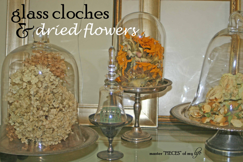 Cloches & dried flowers1