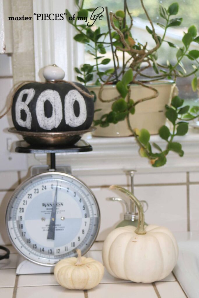 Halloween styling with Boo Chalkboard pumpkin