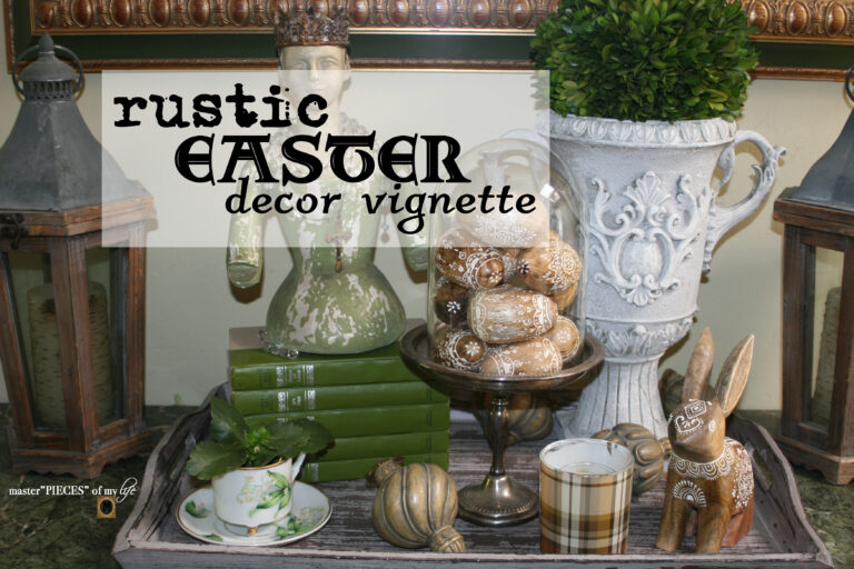 rustic Easter decor vignette