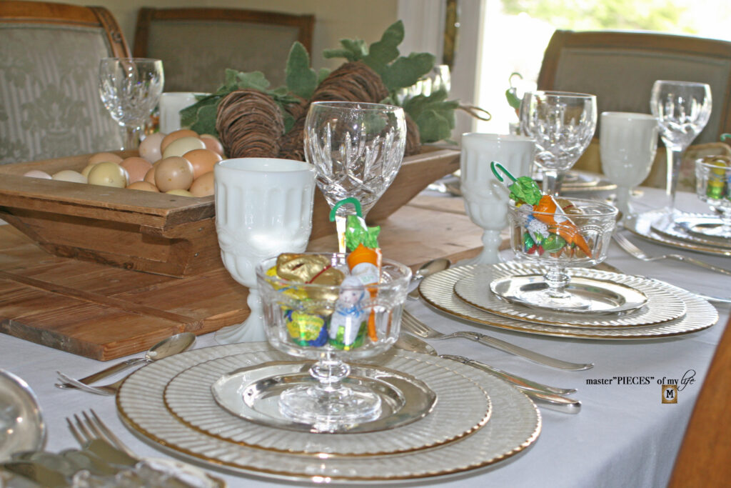 neutral Easter tablescape