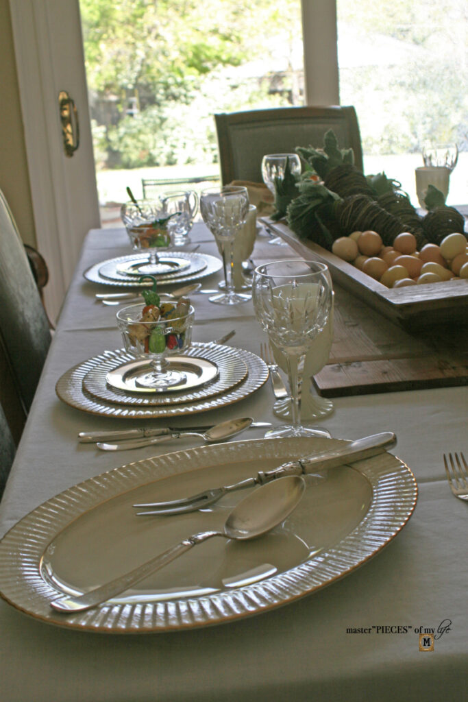 neutral Easter tablescape