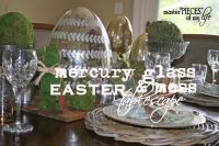 Mercury glass moss easter tablescape