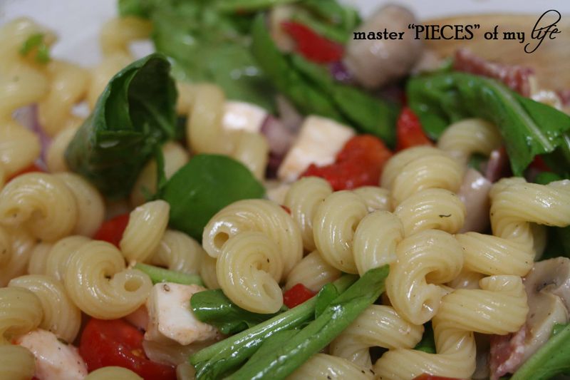 Pasta salad closeup