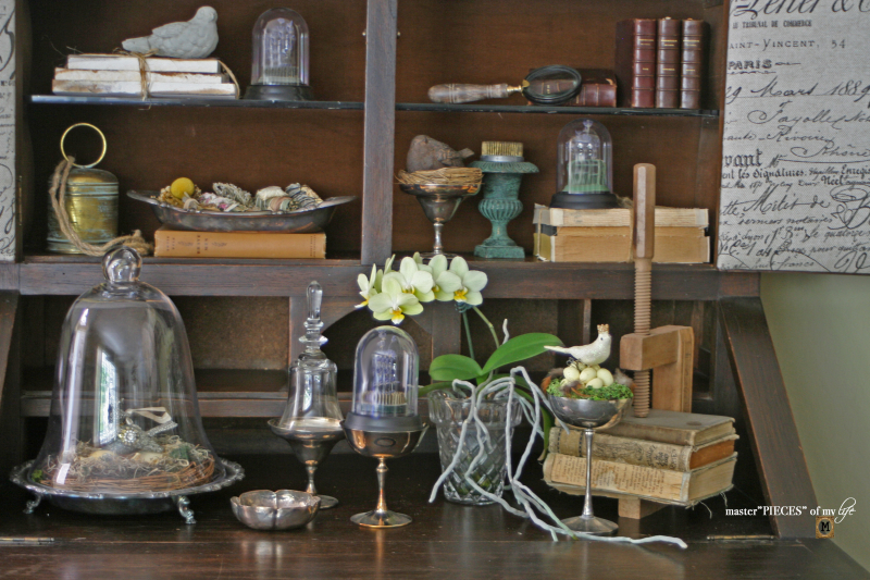 Spring decor on secretary desk 8