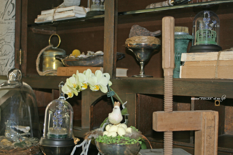 Spring decor on secretary desk 2