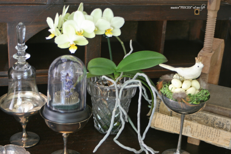 Spring decor on secretary desk 10