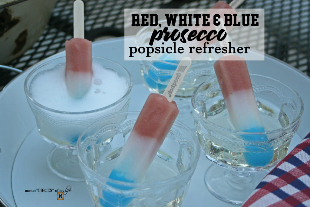 red white & blue Prosecco popsicle refresher