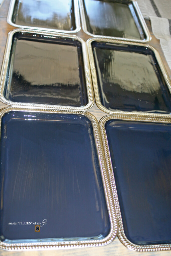 chalkboard silver tray DIY