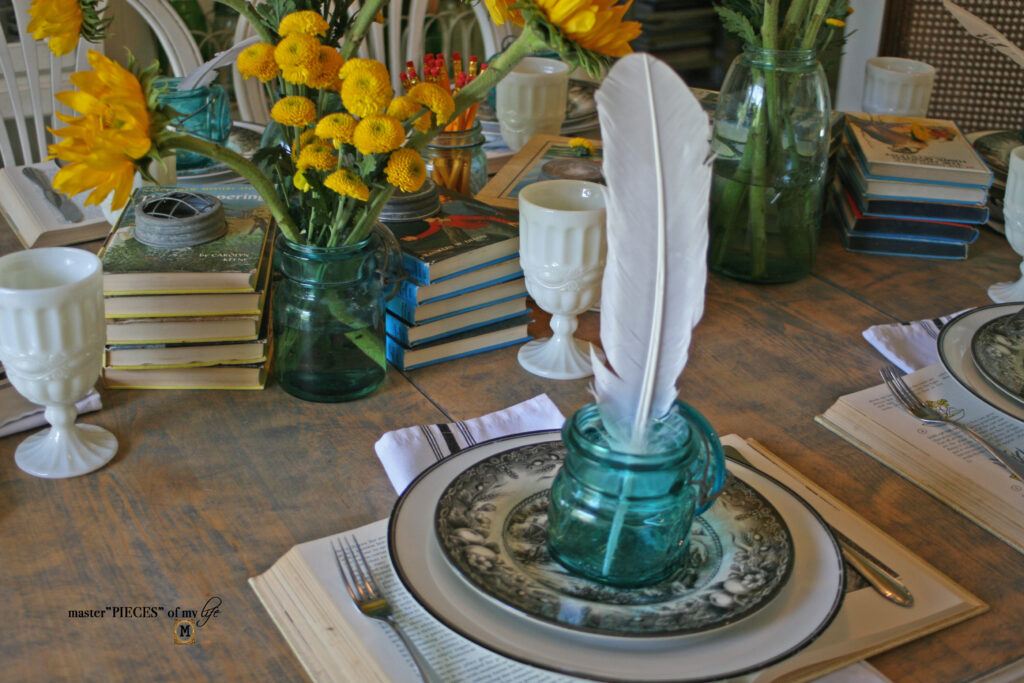 bookish tablescape