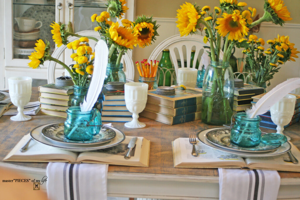bookish tablescape