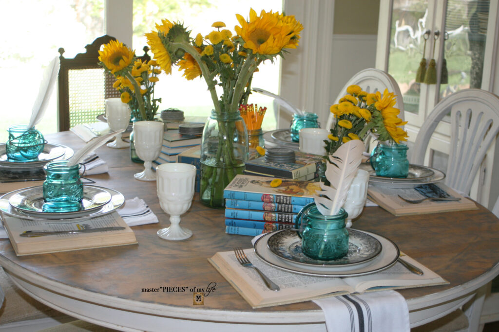 bookish tablescape