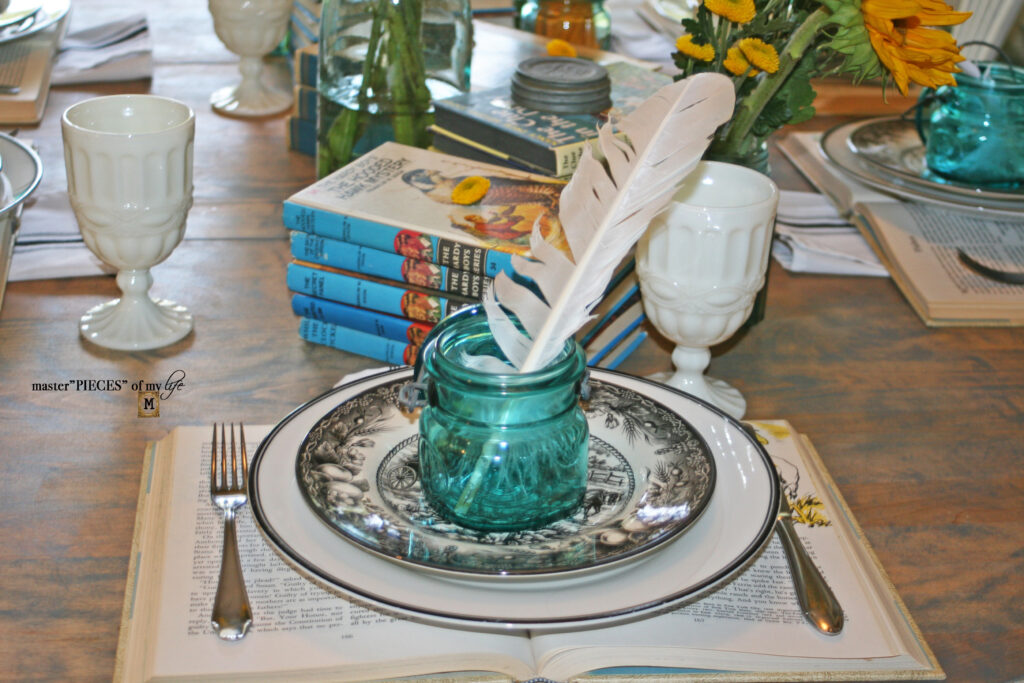 bookish tablescape