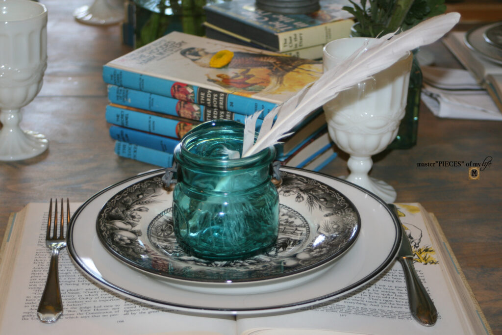 bookish tablescape