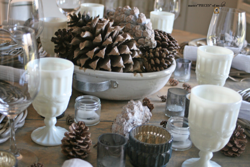 pine cone winter table decorations