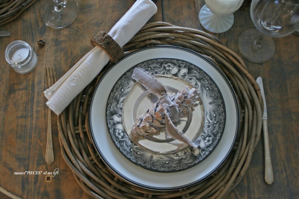 pine cone tablescape