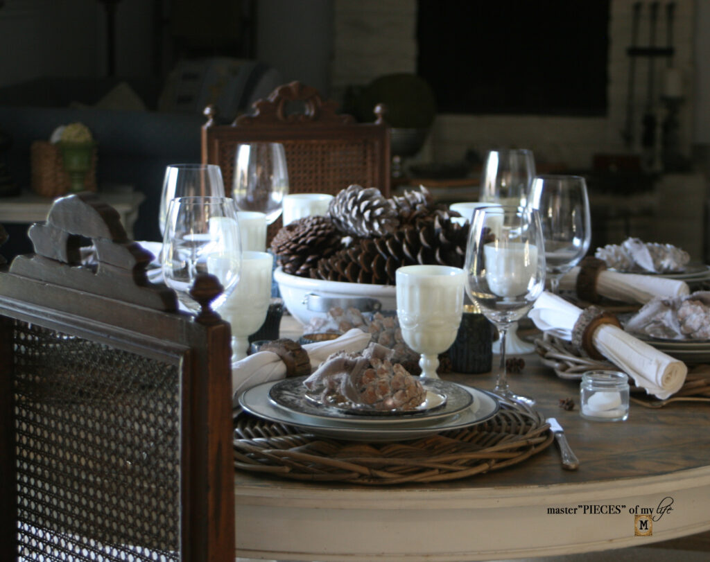 pine cone table setting
