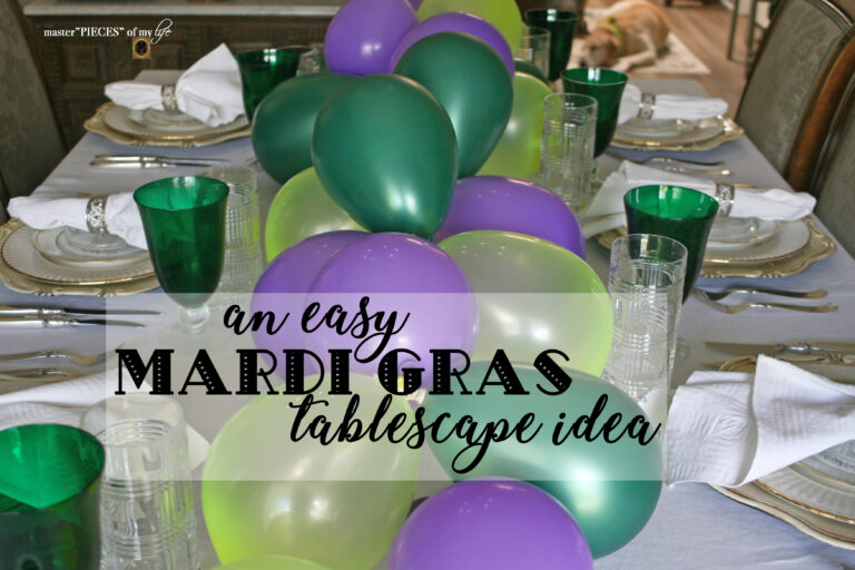 an easy Mardi Gras tablescape idea