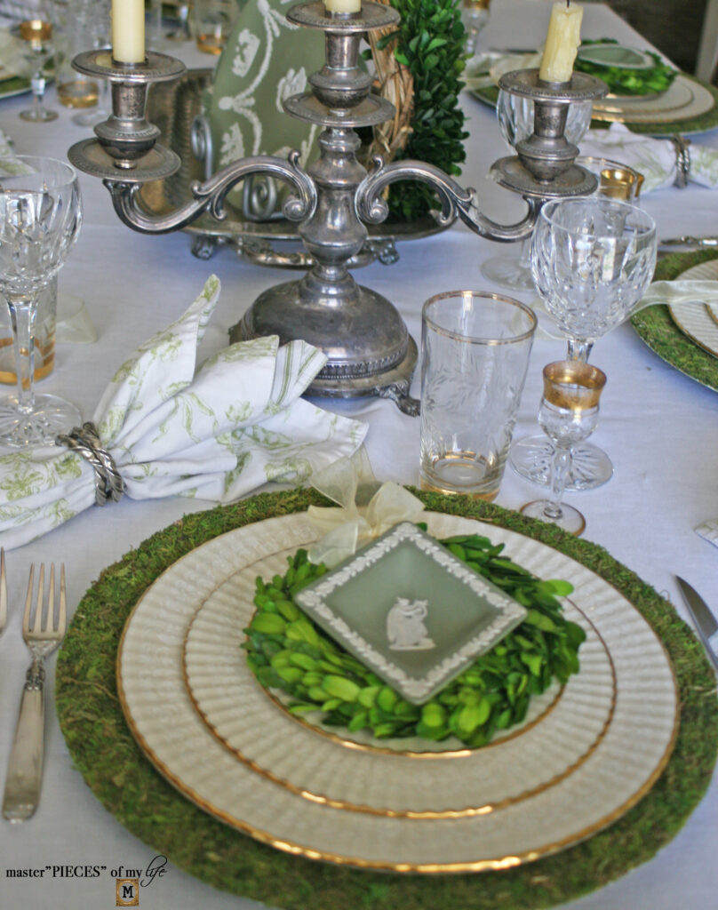 Wedgwood Jasperware St. Patrick's tablescape