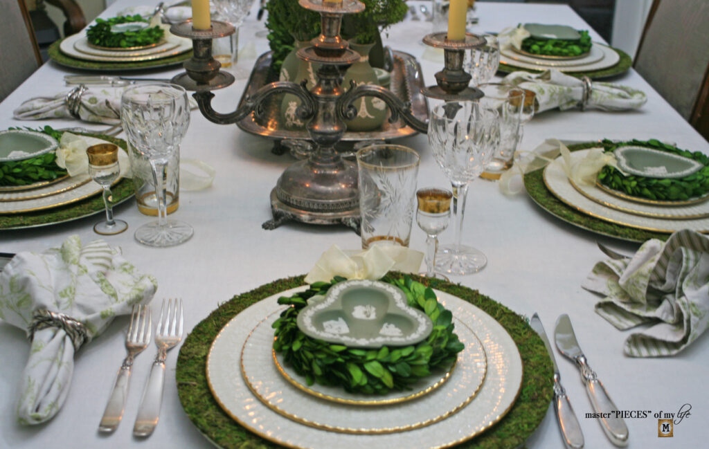 Wedgwood Jasperware St. Patrick's tablescape