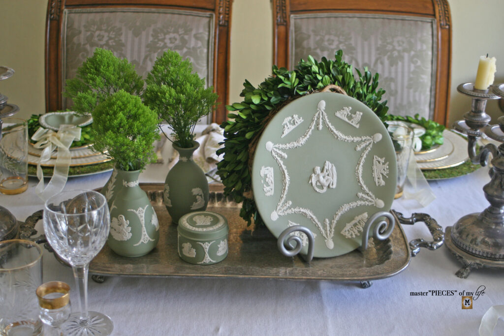 Wedgwood Jasperware St. Patrick's tablescape