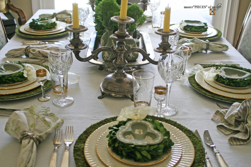 Wedgwood Jasperware St. Patrick's tablescape