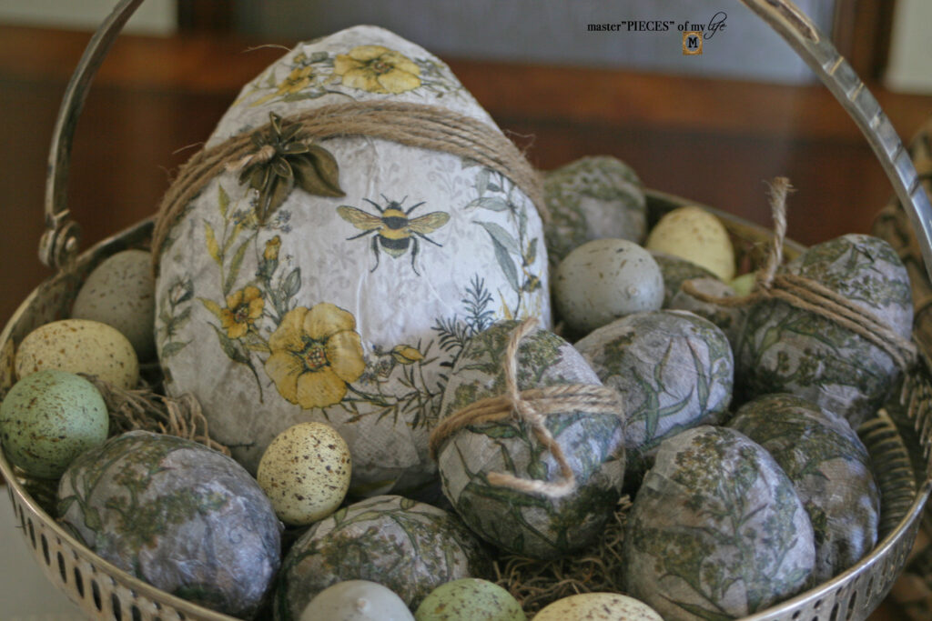 Decoupaging Easterb eggs