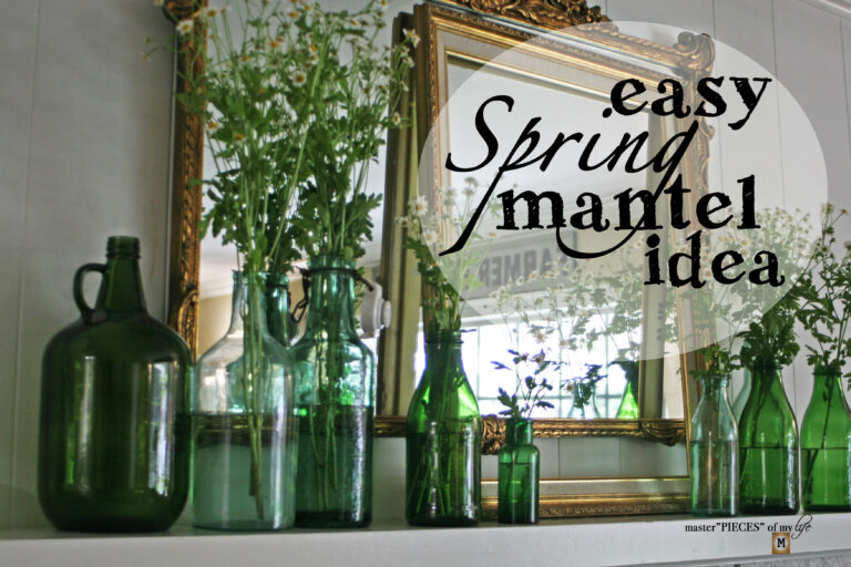 easy spring mantel idea