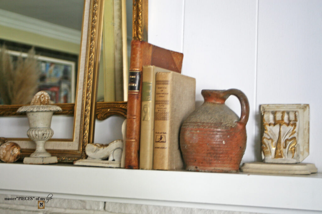 rustic Easter mantel