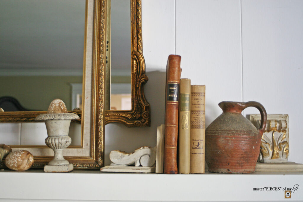 rustic Easter mantel