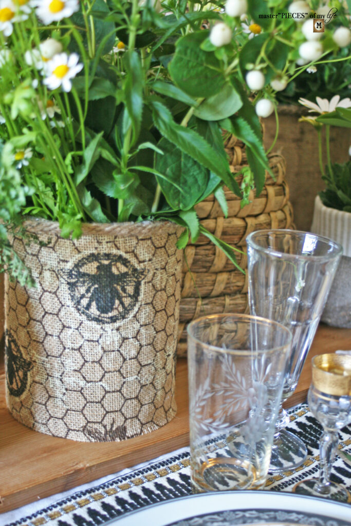 burlap bee container