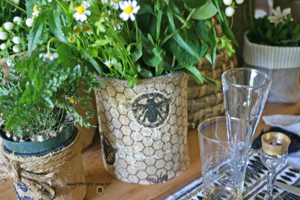 burlap container DIY