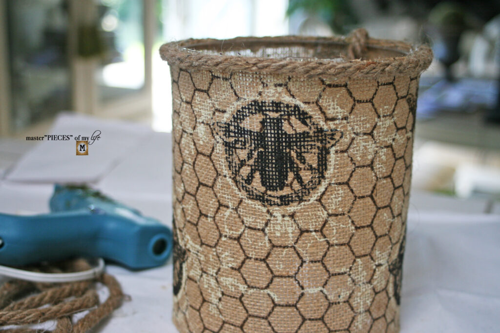 burlap container DIY
