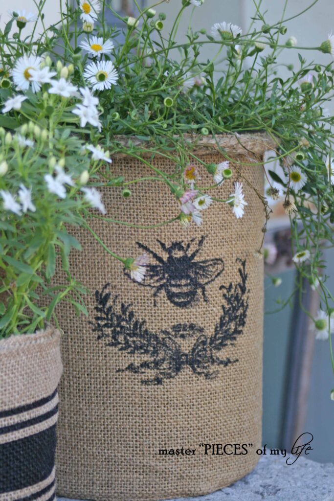burlap container gardening
