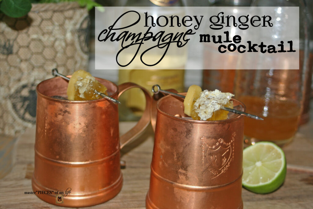 honey ginger champagne mule cocktail