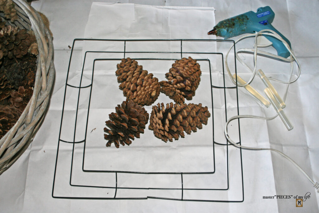 pine cone wreath decor